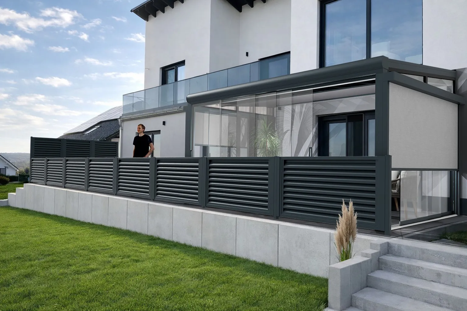 Wizualizacja 3D — Zabudowa tarasu na piętrze